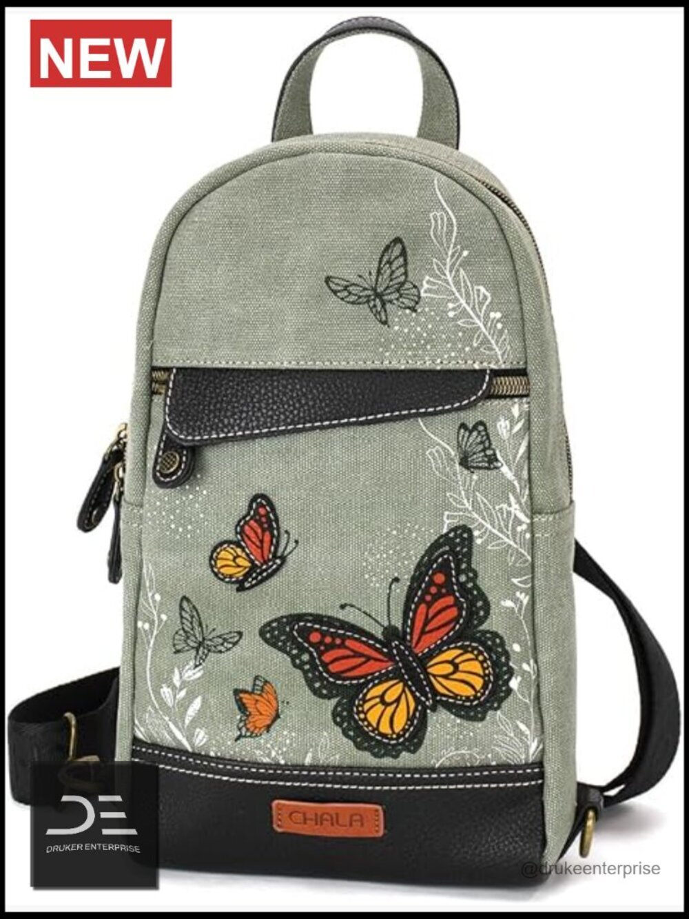 Canvas Sling Bag Crossbody Backpack RFID Protected Adjustable Strap